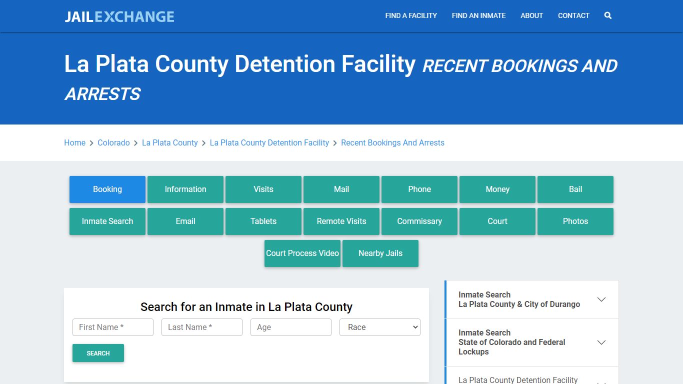 La Plata County Detention Facility Recent Bookings And Arrests