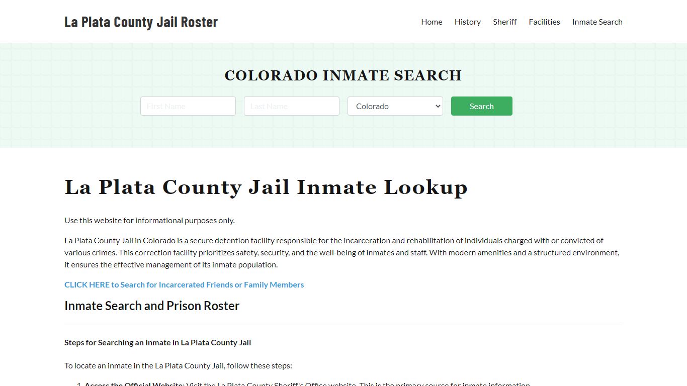 La Plata County Jail Roster Lookup, CO, Inmate Search